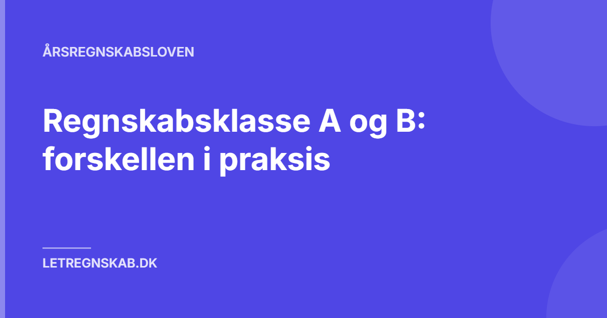 Regnskabsklasse A og B: forskellen i praksis